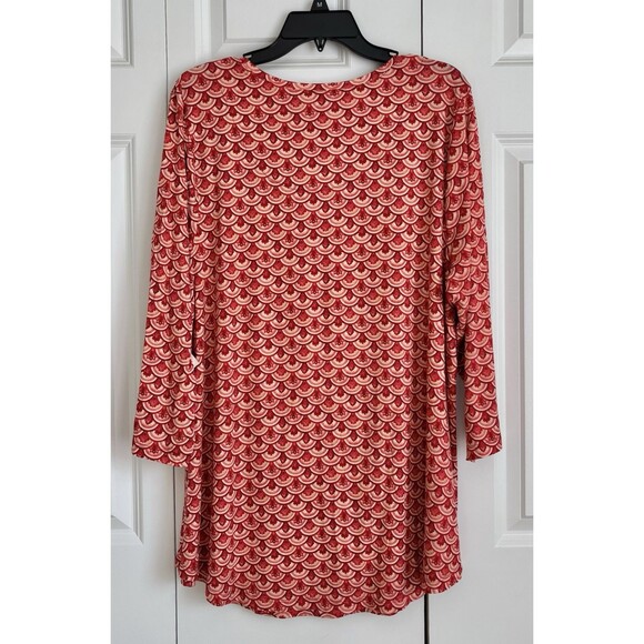 JM COLLECTION WOMENS TOPS CHERFUL PECH 3/4 SLEEVE PULLON RELAXED FIT, ROUND NECK - Picture 4 of 6